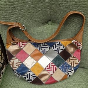 Tommy Hilfiger leather patchwork handbag.